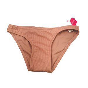 Xhilaration Women's Size XS 00 Ribbed Cheeky Bikini Swim Bottom Mauve New